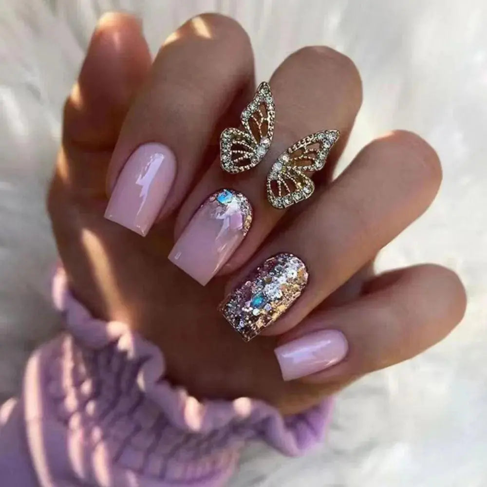 Short Ballet Wearable Fake Nails