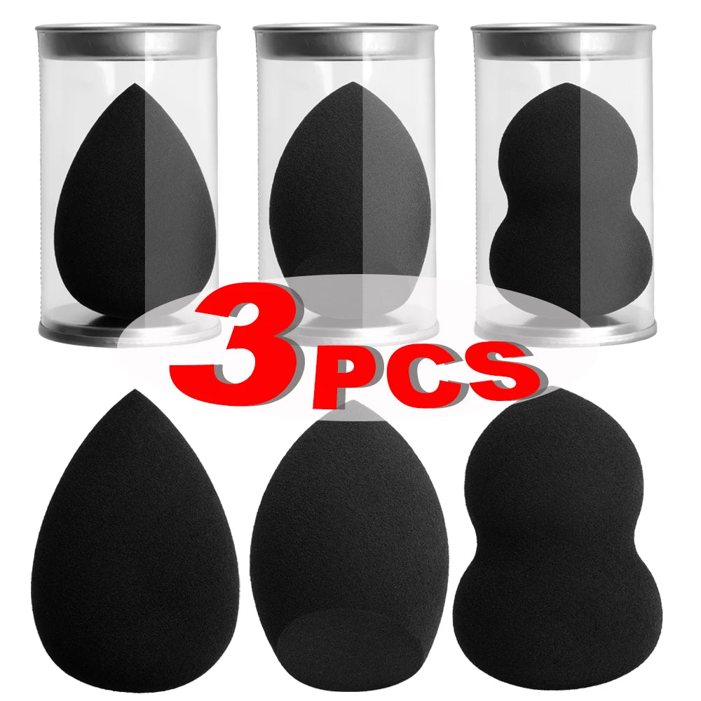 1Pcs Black Makeup Sponge Puff Beauty Egg Face Foundation Powder Cream Sponges Cosmetic Puff Powder Puff Makeup Beauty Tools