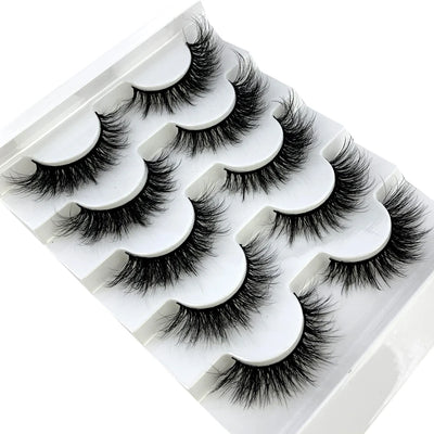 5Pairs cat eye lashes Natural False Eyelashes Fake Lashes Long Makeup 3d Mink Lashes Extension Eyelash Mink Eyelashes for Beauty