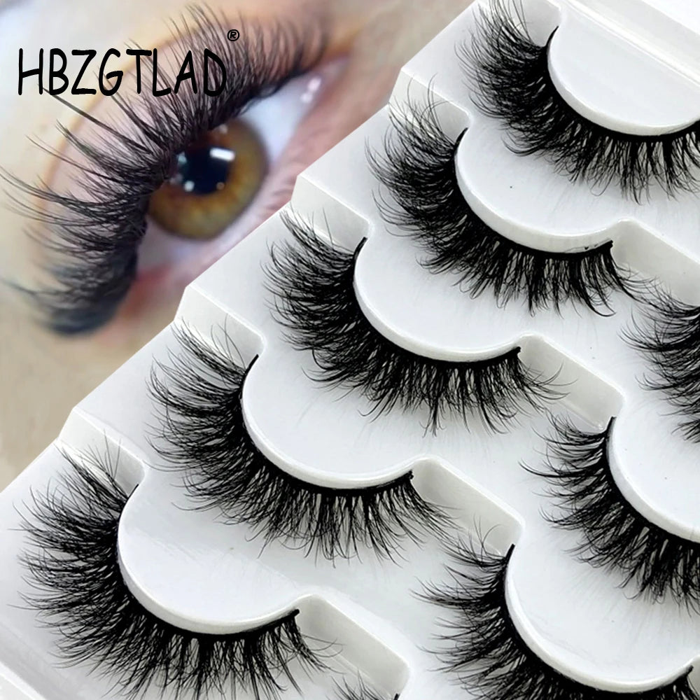 5Pairs cat eye lashes Natural False Eyelashes Fake Lashes Long Makeup 3d Mink Lashes Extension Eyelash Mink Eyelashes for Beauty