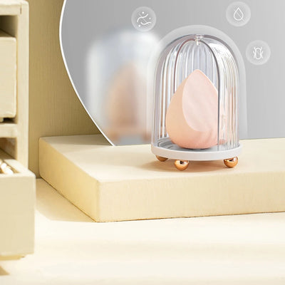 Portable Beauty Egg Bracket with Dryer Cover Makeup Sponge Holder Organizer for Cosmetics Gourd Powder Puff Rack Holder Stand