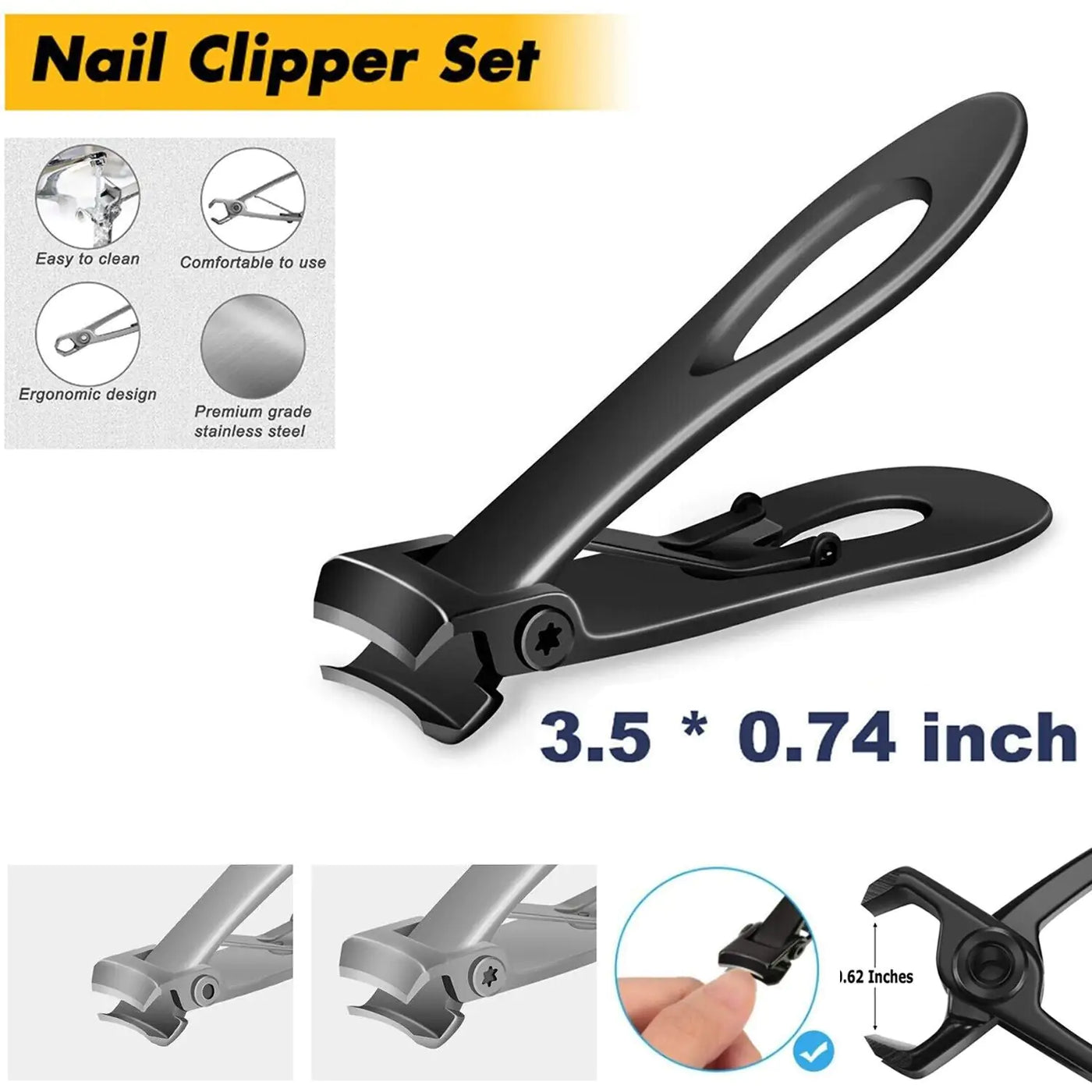 Extra Large Toe Nail Clippers For Thick Hard Nails Cutter Heavy Duty Stainless